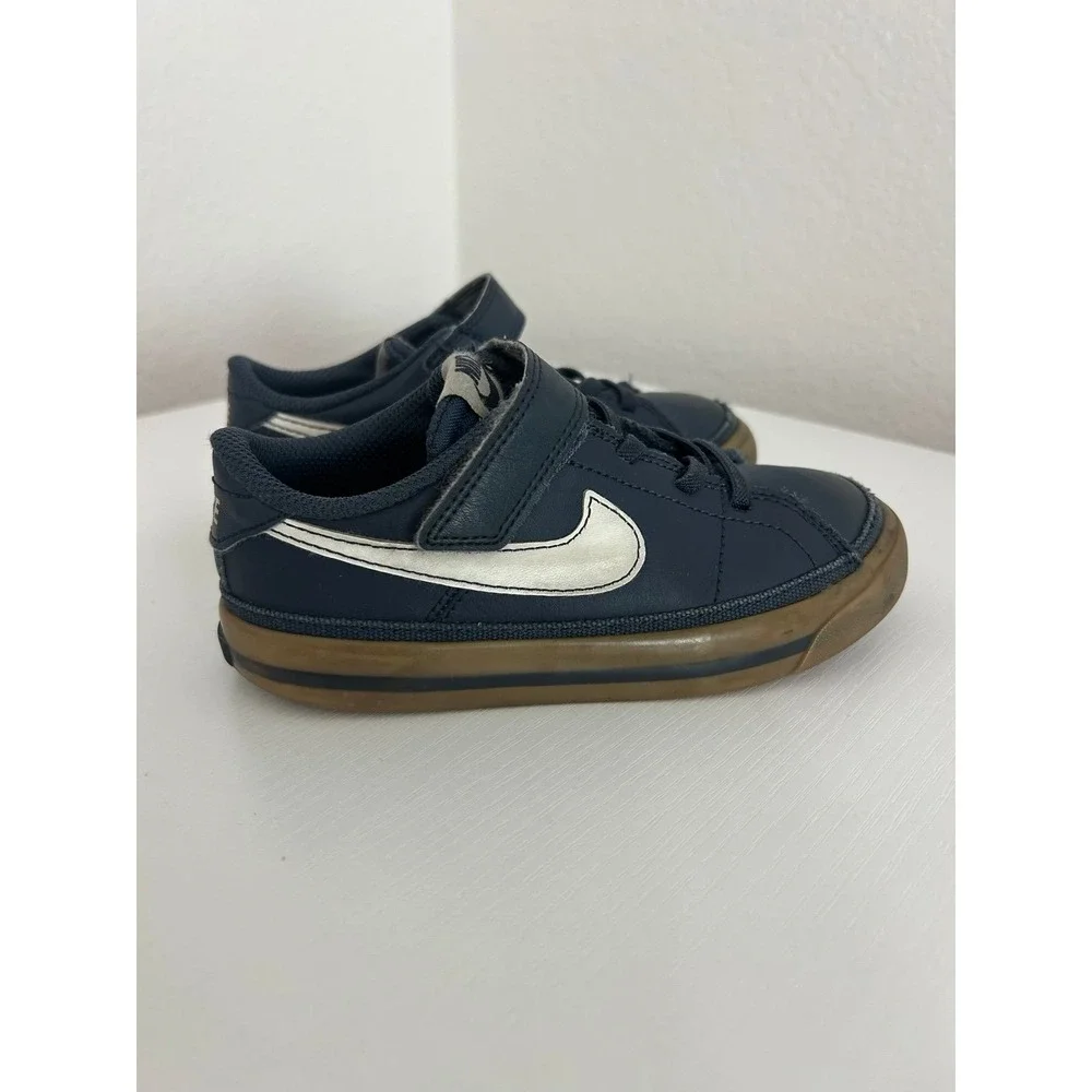 KIDS' TODDLER NIKE COURT LEGACY CASUAL SHOES Thunder Blue/Gum Light Brown 10c